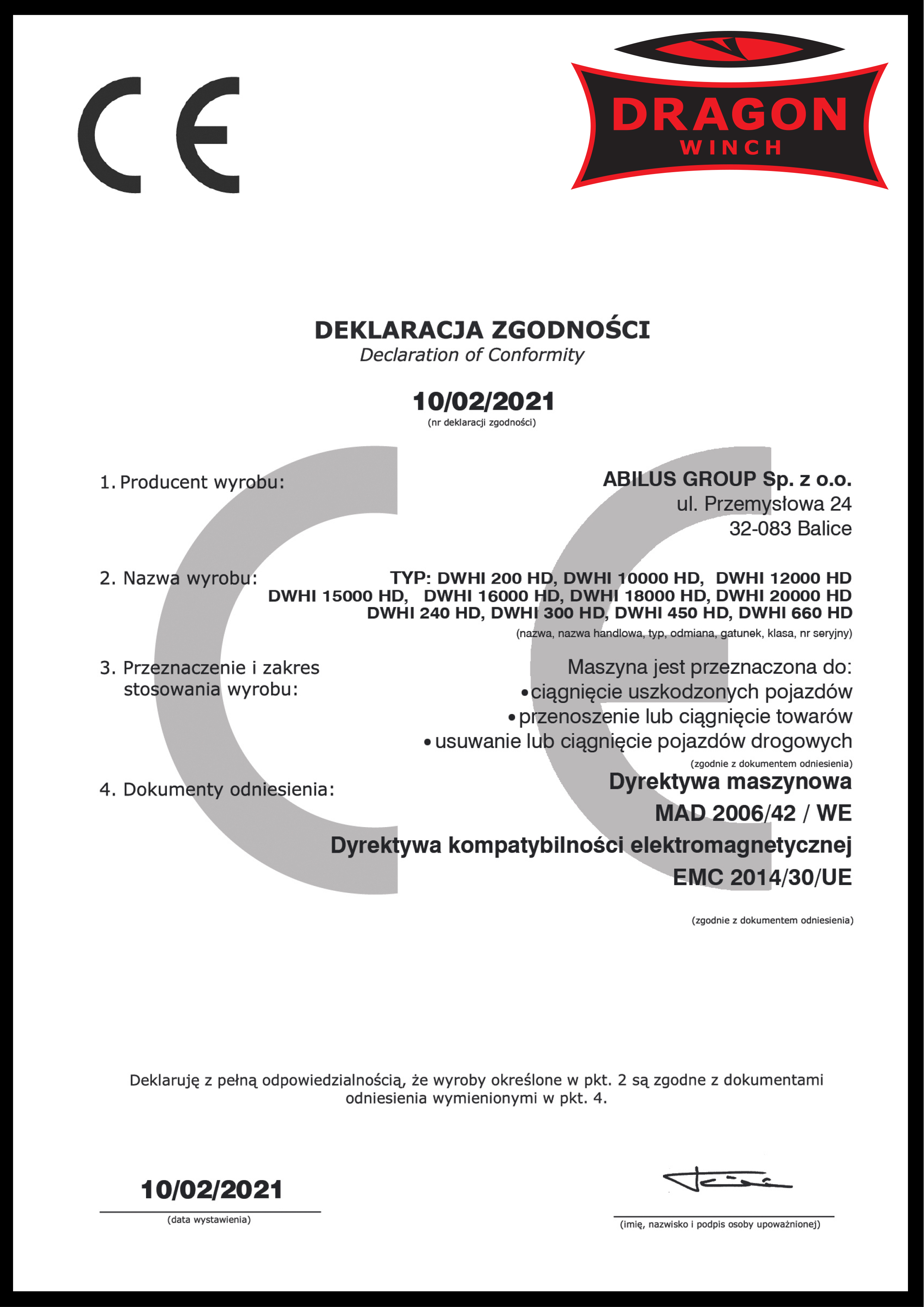 DEKLARACJA HIDRA 2018